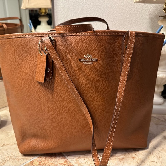 Coach Brown Leather Tote Bag - Picture 1 of 8